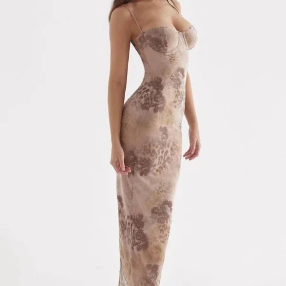 House of CB Dresses & Skirts - House of CB Beige Floral Maxi Dress